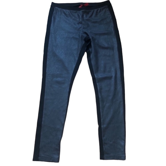 Saks 5th ave Black snake print 2 tone leggings size med - Picture 3 of 8